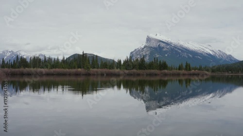 Wallpaper Mural Mount Rundle reflection in Vermilion Lakes, Banff National Park Alberta Canada Torontodigital.ca