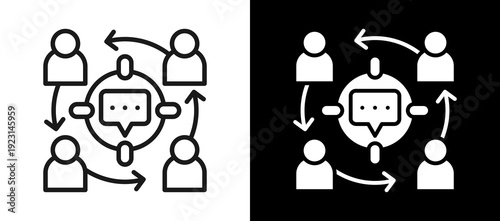 Internal Communication Whiteblack icon