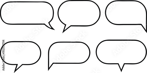 Speech bubble banner background with simple comic outline style. Minimal communication concept in seamless horizontal pattern motion. Clean backdrop ideal for messaging videos, social overlays, presen