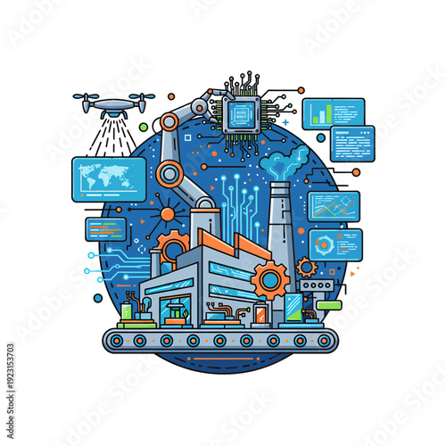Industrial automation and technology integration concept.