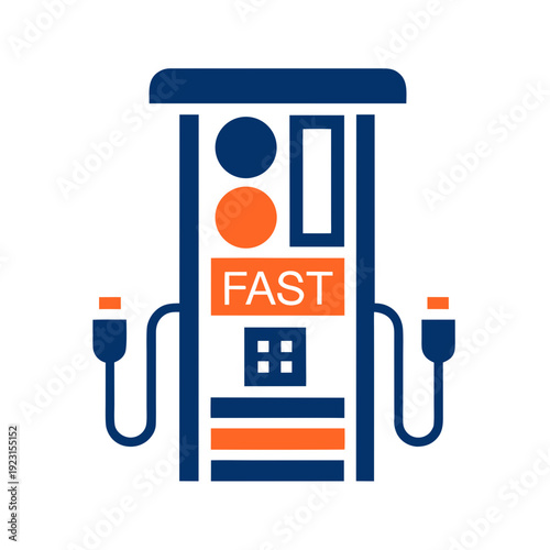 Icon representing a fast electric vehicle charging station