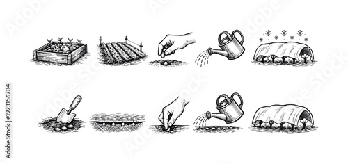 Coffee shop outline icon set. Cafe, barista equipment and beverage icons in outline style