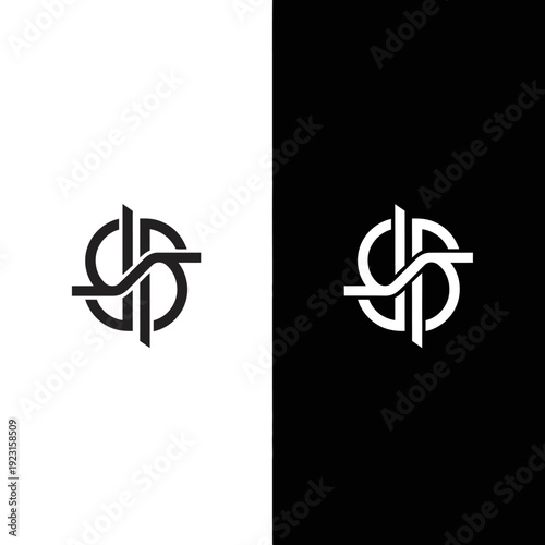 Modern Abstract Logo Design Featuring Intertwined Letters S and D.