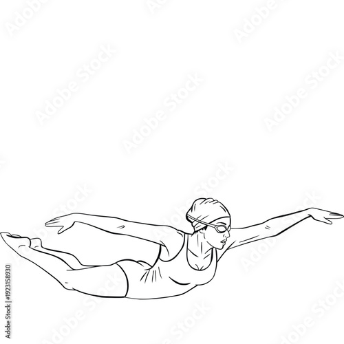 Swimmer Executing Wide Stroke Over Water