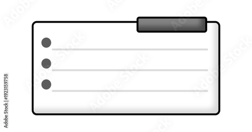 Simple white note. Blank sticky note. Vector illustration. メモ帳、付箋、ノートのフレーム