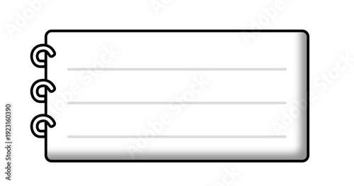 Simple white note. Blank sticky note. Vector illustration. メモ帳、付箋、ノートのフレーム