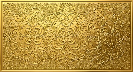 Luxury Gold Background with Floral Pattern.
