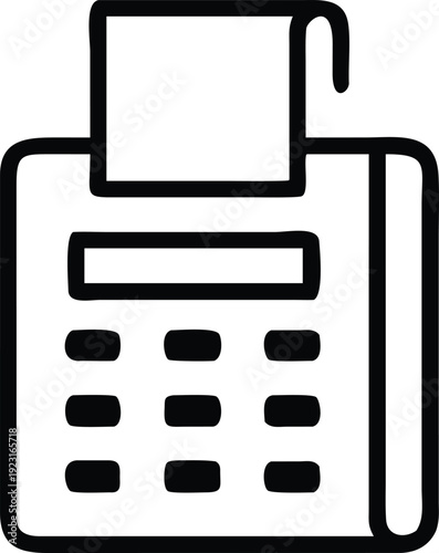Web Hand drawn calculator icon on white background simple business finance symbol