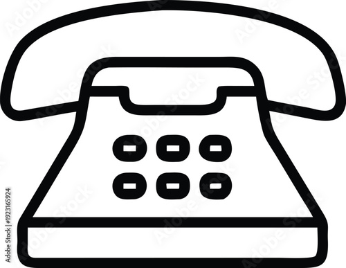 Vintage rotary telephone icon vector illustration classic landline communication equipment