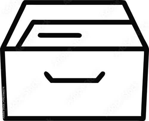 Drawer icon vector illustration storage box cabinet or file organizer element furniture