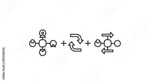 Abstract representation of drone components and assembly process.