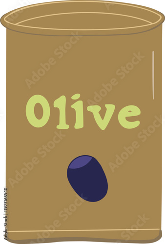 Olives in a can Canned Olive hand-drawn vector illustration