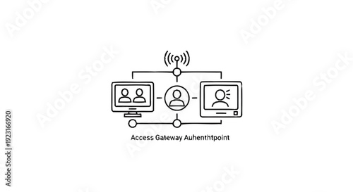 Access Gateway Authentication Network Diagram Icon.