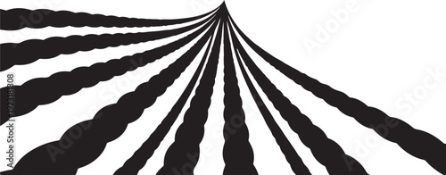 Black stripes radiating from a central point in perspective