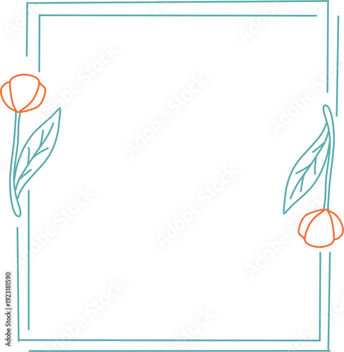 frame for text with green leaves