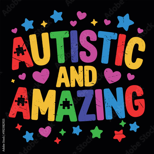 Autism And Amazing Funny Colorful Puzzle Pattern Autism Awareness T-shirt Design