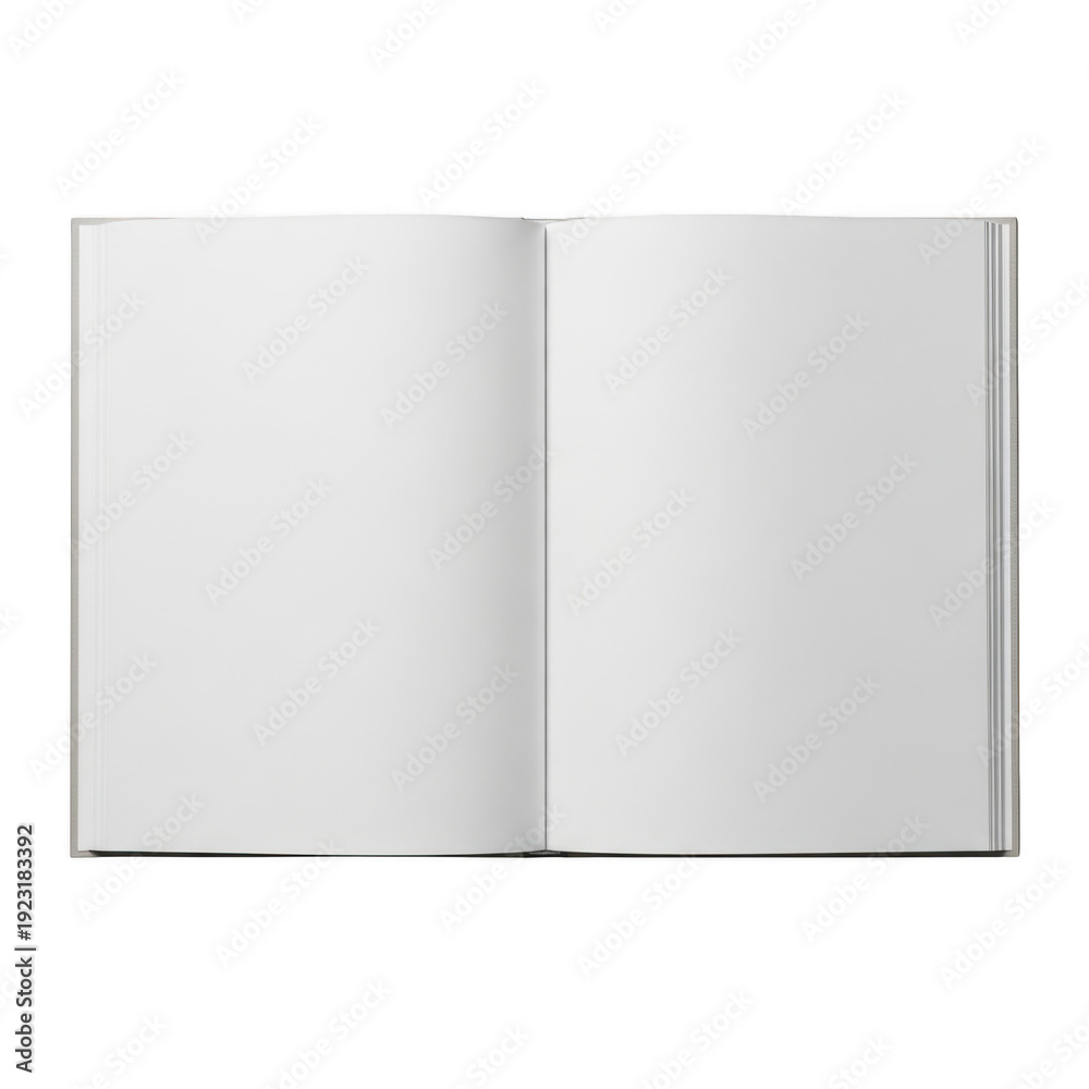 Naklejka premium Open blank book with empty white pages