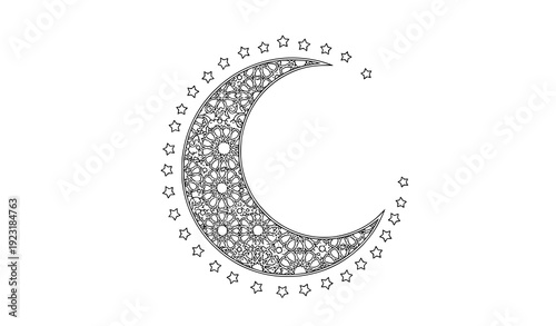 Islamic Decorative Crescent Moon Ramadan Vector Background Illustration