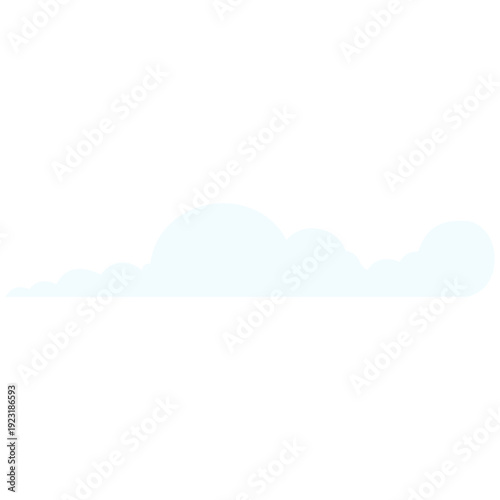 Faint pale blue minimal cloud perfect for subtle sky backgrounds, barely visible weather graphics, and delicate atmospheric elements with ultra-light flat design style.