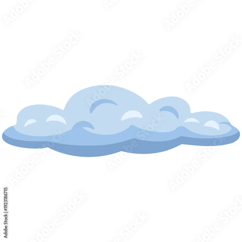 Light blue horizontal layered cloud perfect for calm sky backgrounds, peaceful weather graphics, serene atmospheric designs, and clean contemporary flat illustration style.