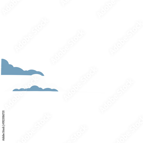 Small blue cloud in corner ideal for minimal sky designs, subtle weather graphics, clean backgrounds, and delicate atmospheric accents with simple contemporary flat illustration style.