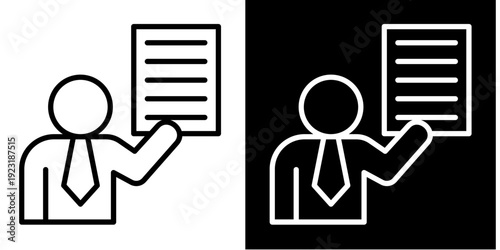 Presenter  Icon Set White Mix Style Collection