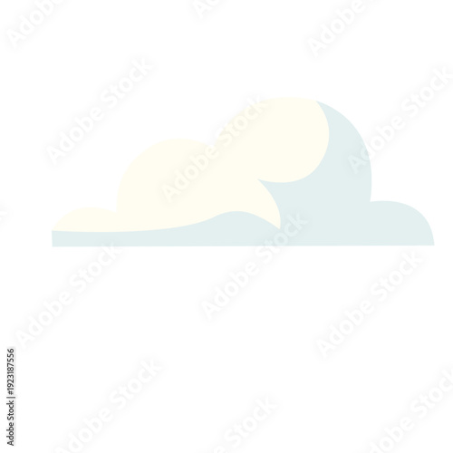 Cream and beige fluffy cloud perfect for calm weather graphics, peaceful sky backgrounds, gentle atmospheric designs, and soft decorative elements with warm flat illustration style.