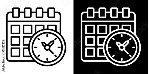 Schedule  Icon Set White Mix Style Collection