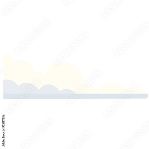 Layered cream and grey cloud formation perfect for overcast weather illustrations, soft sky backgrounds, atmospheric designs, and muted decorative elements with contemporary flat graphic style.