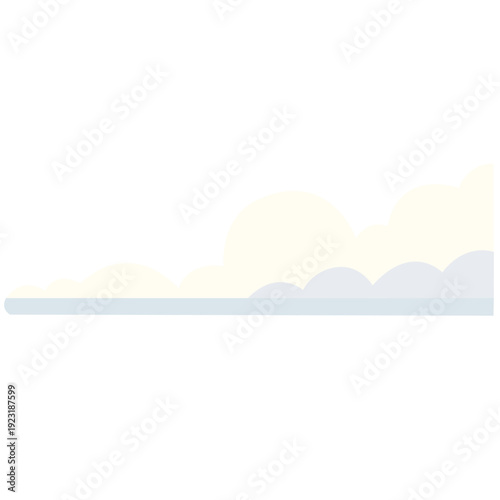 Minimal horizontal cream and grey cloud perfect for subtle backgrounds, faint sky designs, gentle weather graphics, and barely visible atmospheric elements with ultra-light flat style.
