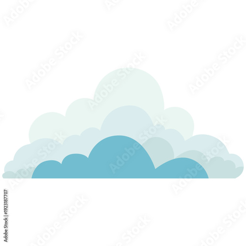 Turquoise cloud formation ideal for weather graphics, sky designs, calm backgrounds, educational content, and modern decorative elements with soothing flat illustration style.