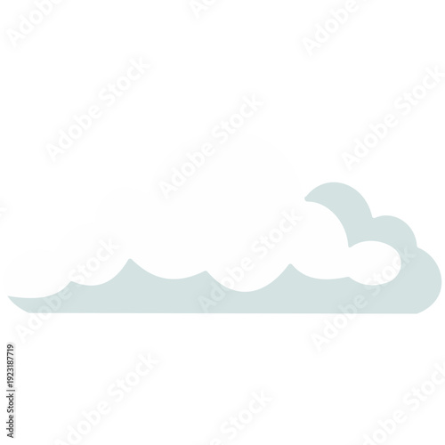 Mint green cloud formation perfect for weather graphics, sky scenes, educational content, children's books, and soft decorative elements with clean flat illustration style.