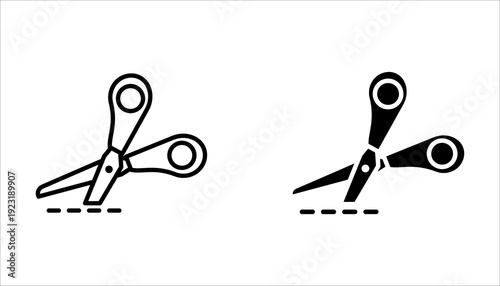 cut icon set, isolated on white background. Vector illustration.