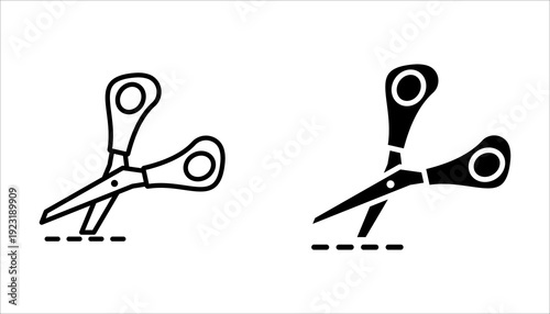 cut icon set, isolated on white background. Vector illustration.