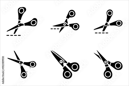 cut icon set, isolated on white background. Vector illustration.