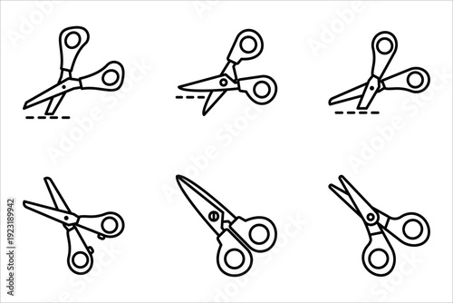 cut icon set, isolated on white background. Vector illustration.