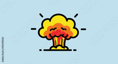 Vibrant explosion illustration with dynamic orange and yellow hues