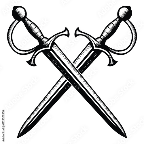 Canvas Print two crossed swords