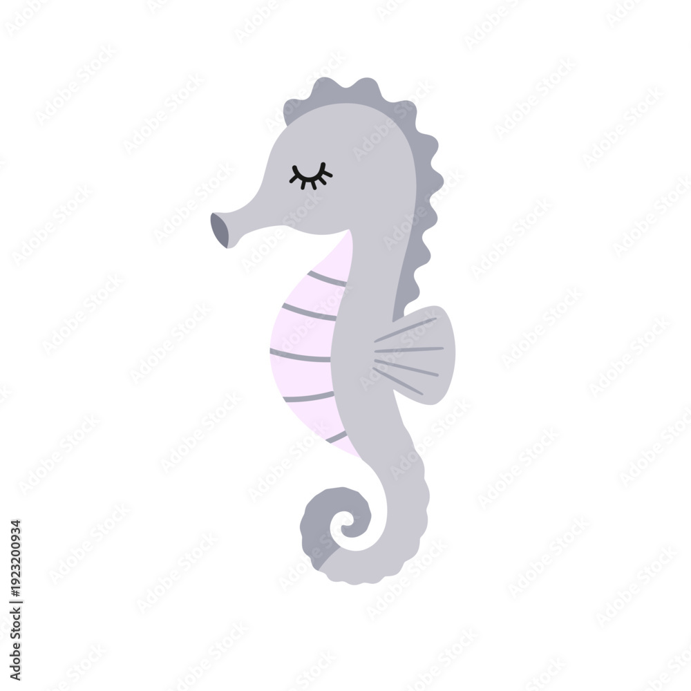 Obraz premium Cute pastel marine life illustration bundle with friendly cartoon characters, great for scrapbooking