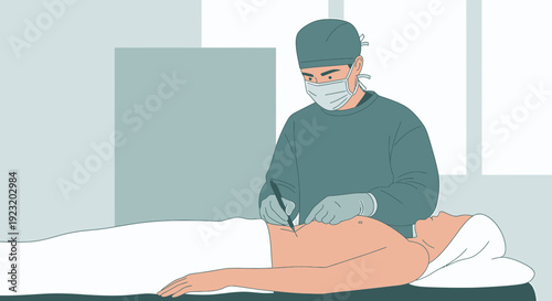 Surgeon Performing Operation on Patient in Operating Room