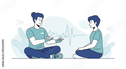 Therapist consulting patient, mental health, well-being, communication, support, healthcare