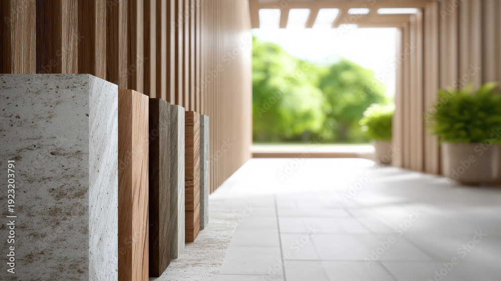 Fototapeta premium Realistic Professional Interior Architecture with Natural Light and Textures