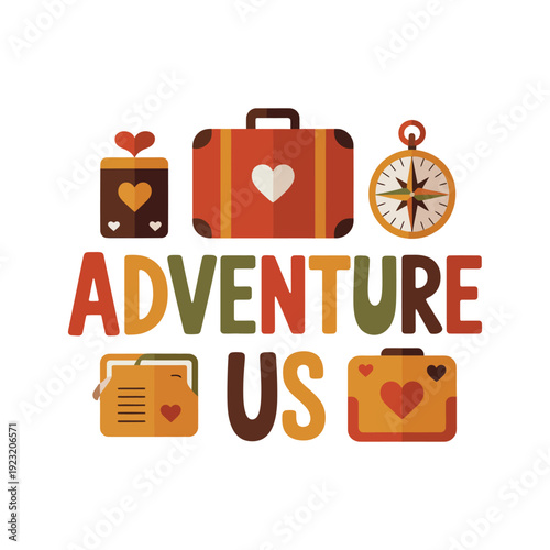 Suitcases and a compass symbolize the adventure of travel for us.