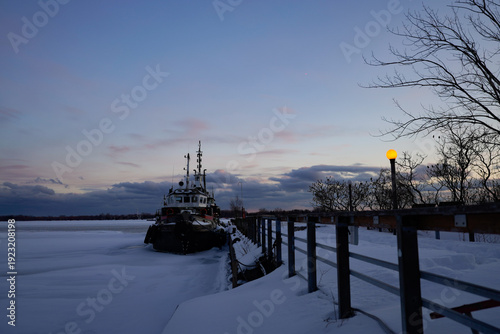 Canvas Print winter sunset in toronto