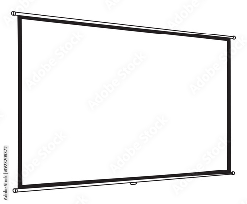 Empty white projector screen provides a versatile display surface for engaging business presentations educational lectures or home cinema entertainment scenarios.