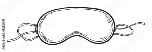 Black and white hand drawn sketch of protective snow goggles for winter sport activities like skiing and snowboarding, perfect for sport equipment catalogs or outdoor adventure promotions