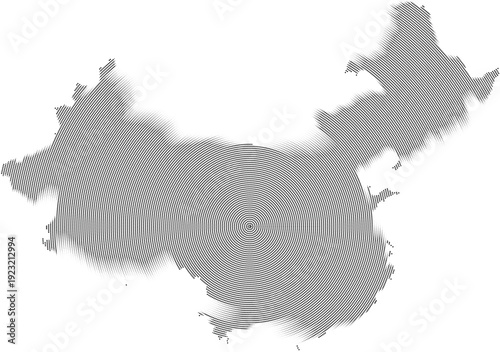 Chinese dotted pattern map. China vector country map with geometry round dot pattern