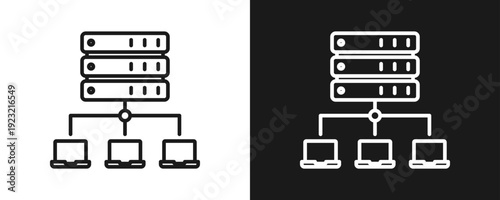 Proxy Icon Set Outline In White And Black Background