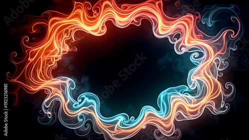 ampere if particoloured aside the cosmos, ampere hummer march shot twisting with smooth gold wisp proceeds shape, besiege aside brilliant k of reddened and cyan beam that spin gracefully,