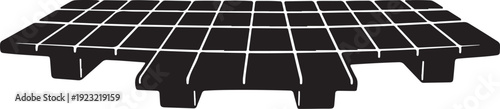 Black plastic pallet on white background for storage needs